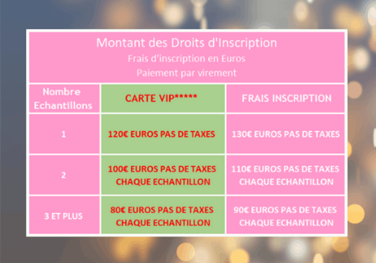 TARIF PARTICIPATION CONCOURS 2024